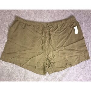 NEW Old Navy Women's High Rise Shorts XXL Olive Green Rayon Drawstring 2XL